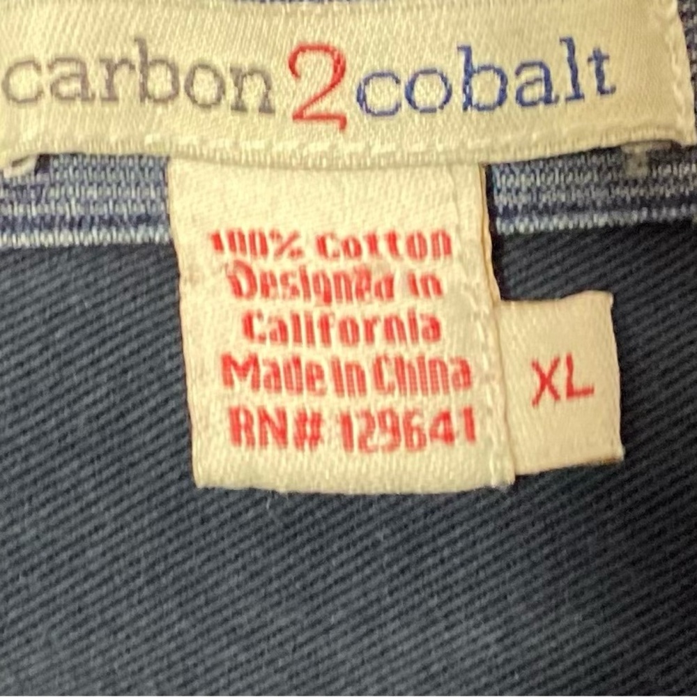 Carbon2Cobalt Men's XL Denim Jacket Blue Jean. Full Zipper 100% Cotton - Picture 5 of 16